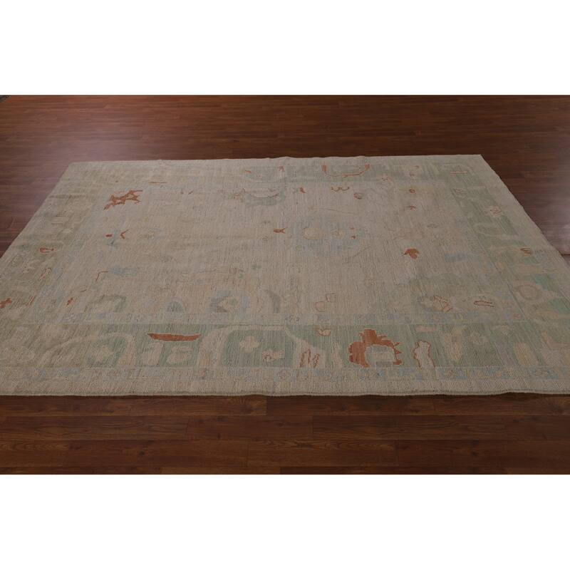 Vegetable Dye Oushak Oriental Area Rug Handmade Wool Carpet - 6'0"x 8'7"