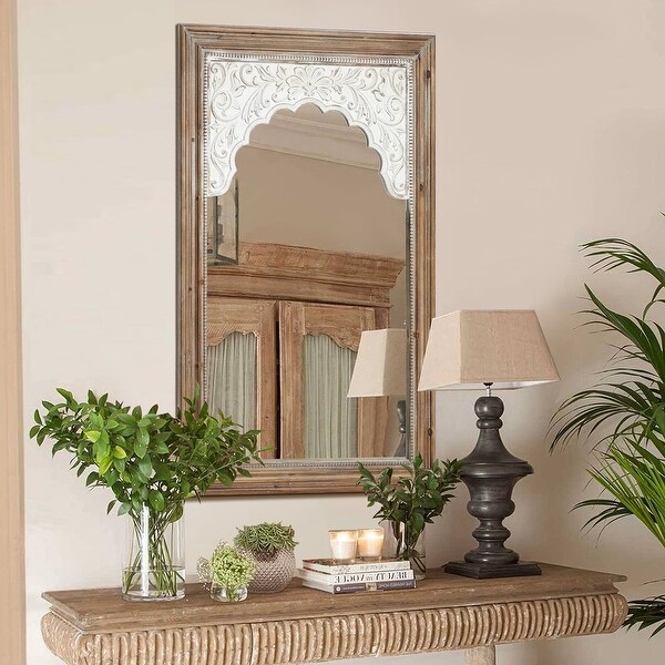 Wood Framed Rectangular Accent Wall Mirror - 43.39