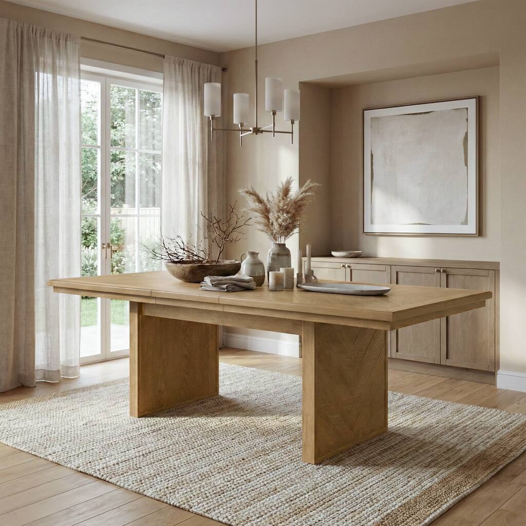 Furniture of America Virex Rustic 90-inch Solid Wood Extendable Dining Table