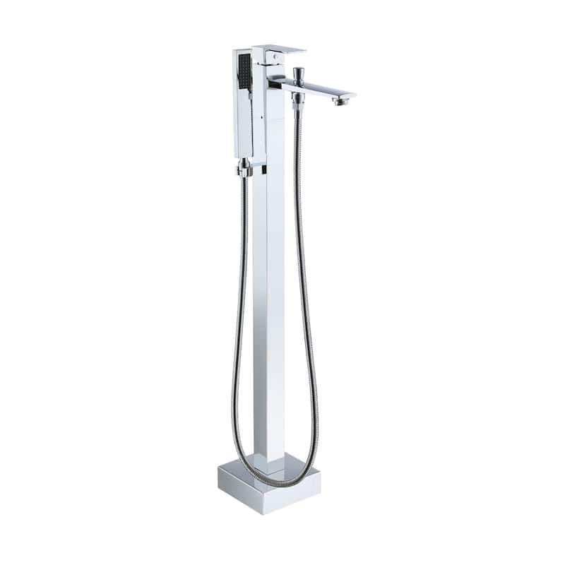 Bathtub Faucet, Single Handle Floor Mounted Free Standing Bathtub Faucet - Chrome