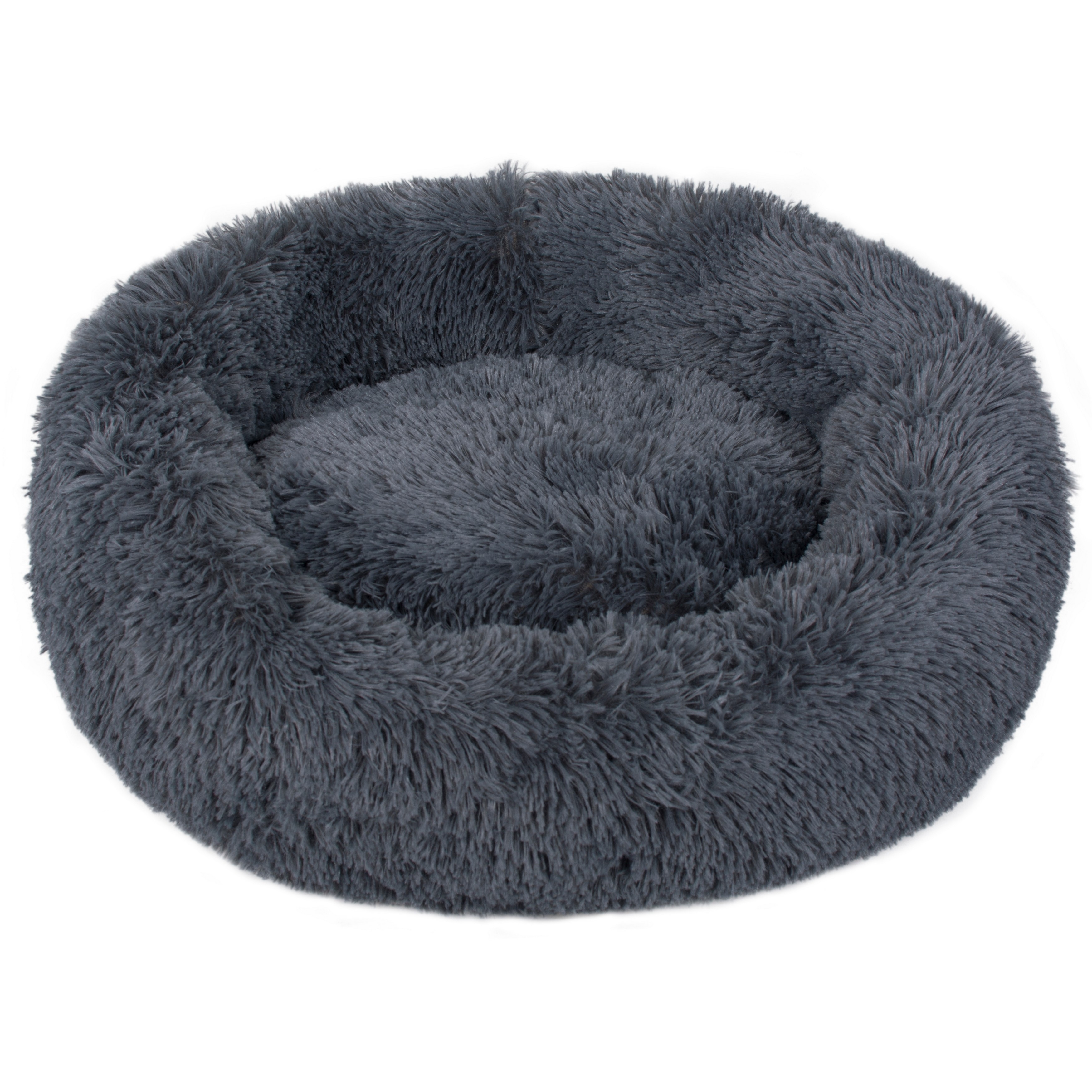 fluffy round dog bed