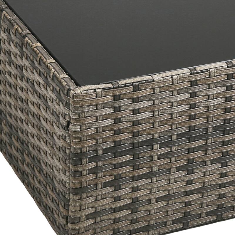 5-Person Outdoor Wicker Patio Conversation Sets with Table and Cushion