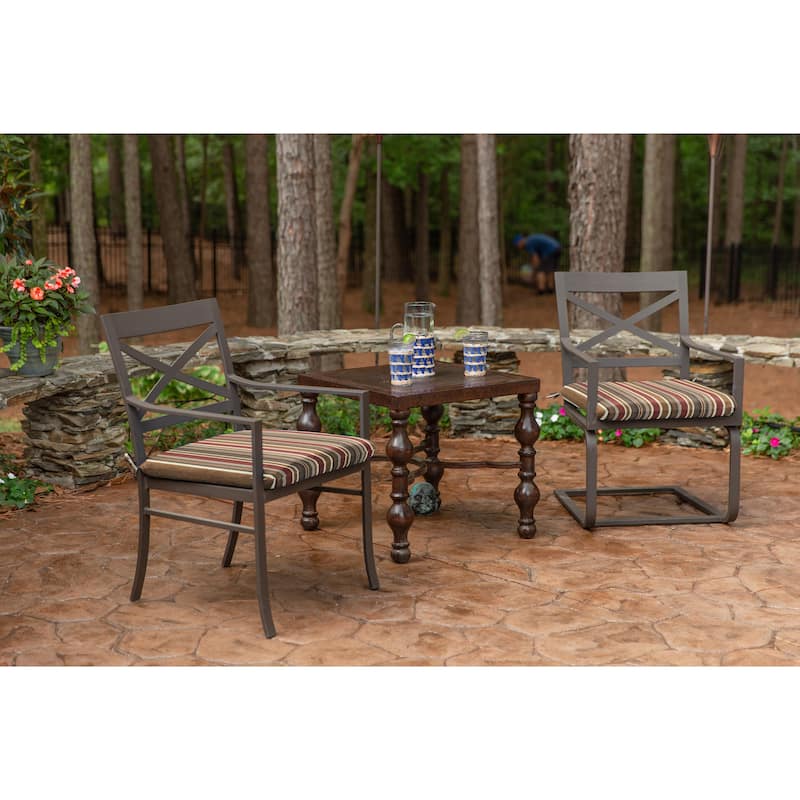 20 inch square Sunbrella stripe seat pad (2 pack)