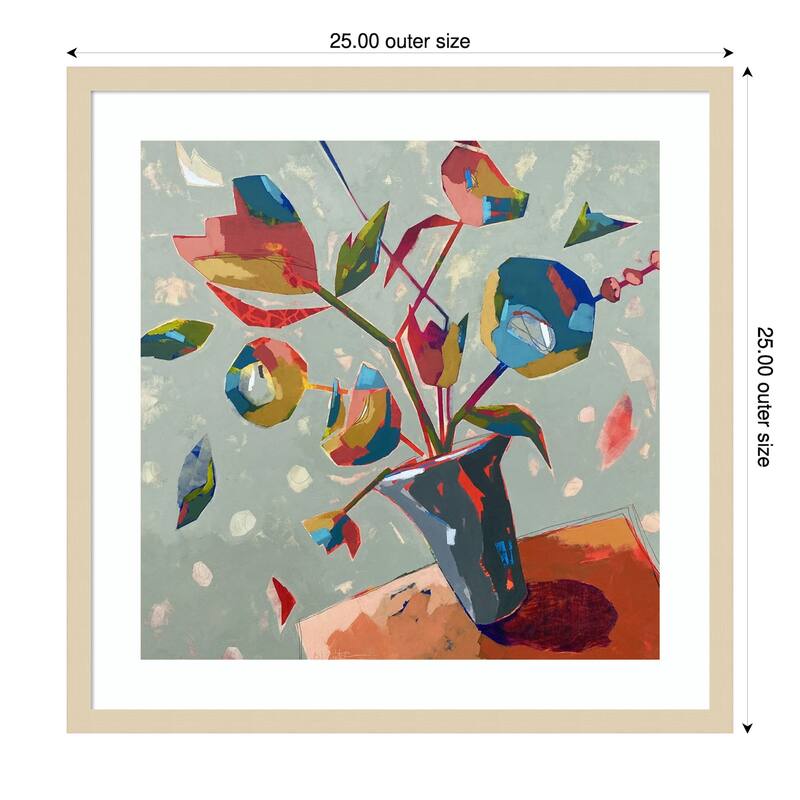 Always Something to Celebrate by Dianna Fritzler Wood Framed Wall Art Print - Svelte Natural - 25 x 25 in