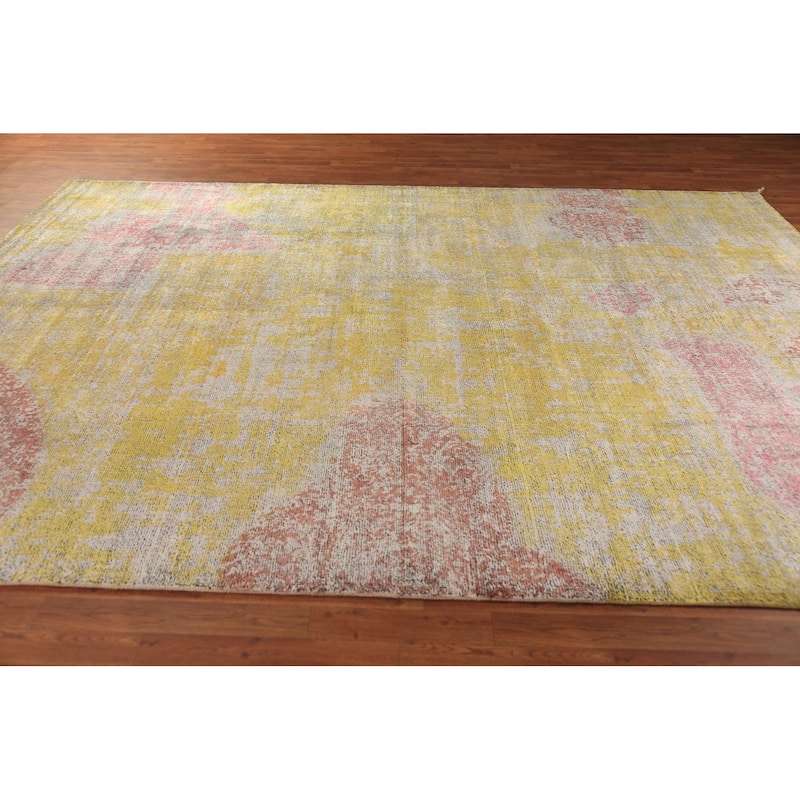 Colorful Modern Abstract Indian Area Rug Handmade Wool Carpet - 8'4"x 11'8"