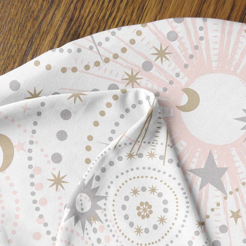 Sweet Jojo Designs Star and Moon Nursing Breastfeeding Pillow Cover Case (Pillow Not Included) Blush Pink Gold Grey Celestial