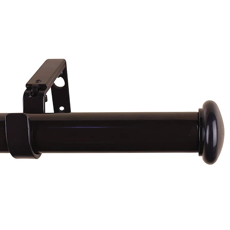Meriville 1-Inch Diameter Granville End Cap Single Window Curtain Rod - Oil-Rubbed Bronze - 28"-48"