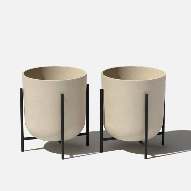 Veradek Mason Series Raised Kona Planter with Stand - 15 inch - 2 Pack - Sand