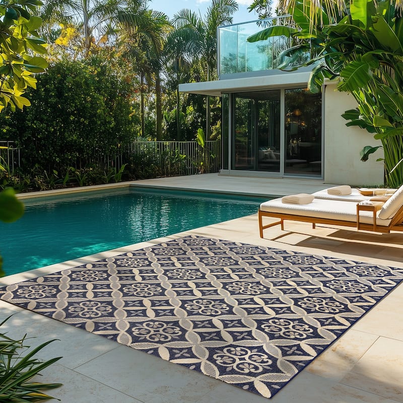 Gertmenian Solterra Bohemian Moroccan Global Weather Resistant Polypropylene Flatweave Indoor/ Outdoor Area Rug Collection