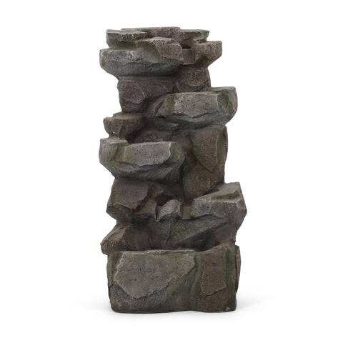 Candler Outdoor Tier Rock Fountain Outdoor 4 by Christopher Knight Home ...