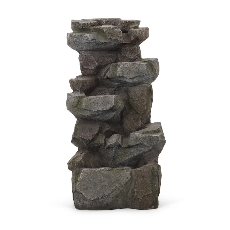 Candler Outdoor Tier Rock Fountain Outdoor 4 by Christopher Knight Home