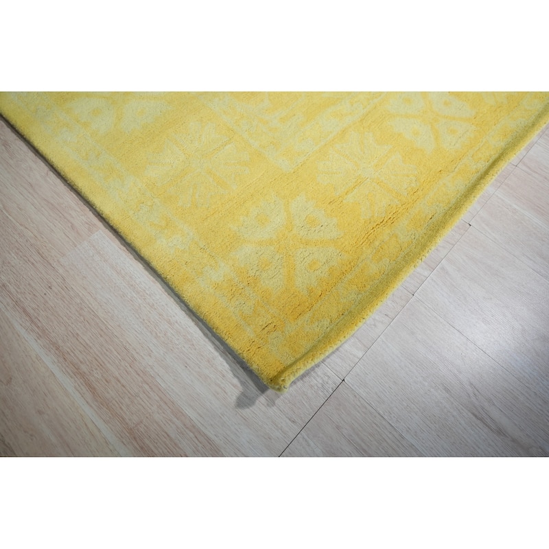 Hand-tufted Wool Yellow Traditional Oriental Overdyed Rug - 4' x 6'