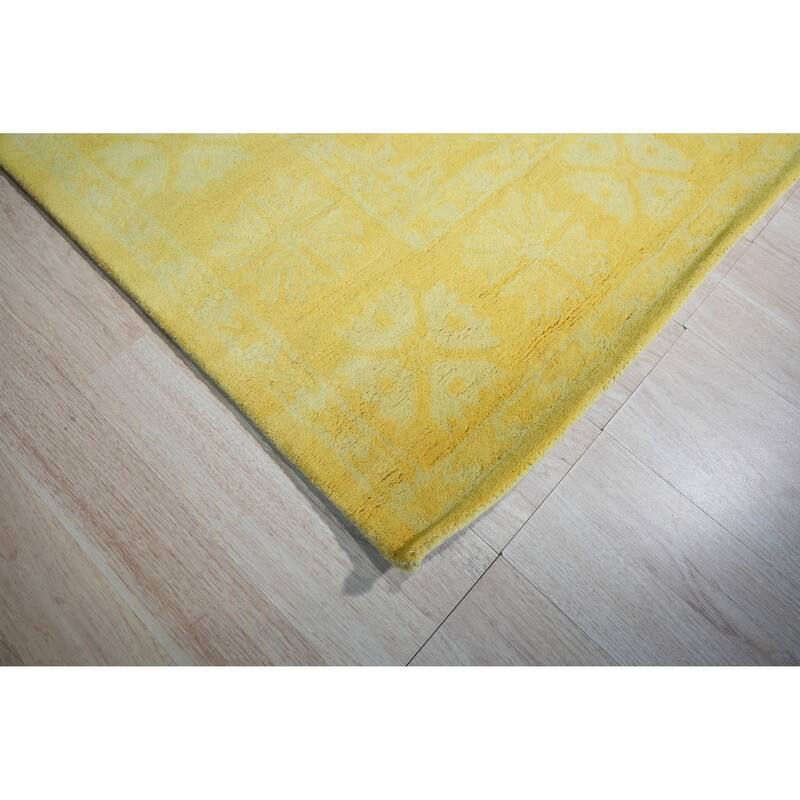 Yellow Traditional Oriental Overdyed Area Rug