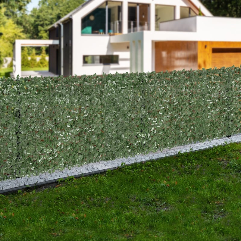 Green Silk Ivy Privacy Fence Wall Screen, 39x98 inches UV-Resistant Decorative Panel - 98” L x 39” H