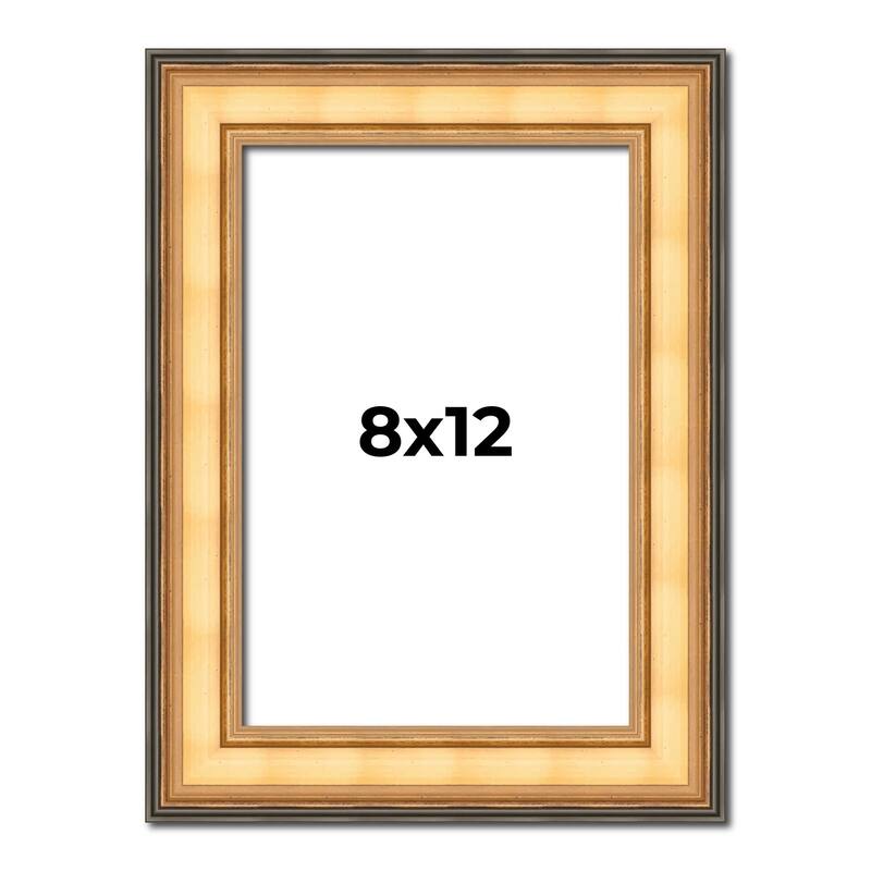 8x12 Frame Gold Plein Aire Solid Wood Picture Frame Width 2 Inches |