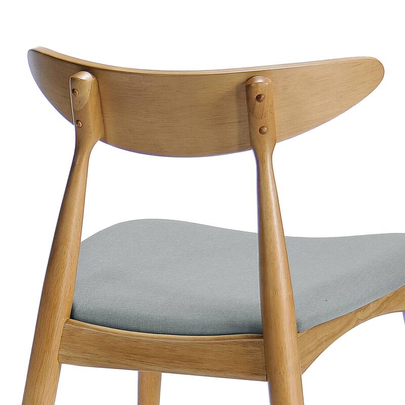 Set of 2 Vintage Dining Chairs Beige Natural Side Chair Reception Chair Office Chair with Ergonomic Curved Backrest