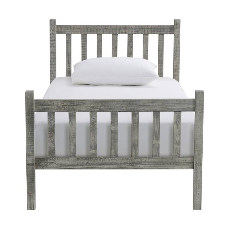 Windsor 3-Piece Wood Bedroom Set with Slat Twin Bed and 2 Nightstands