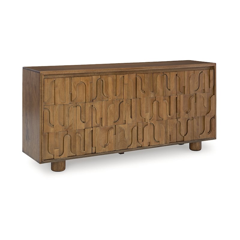 Signature Design by Ashley Gadburg Brown Accent Cabinet - 66"W x 16"D x 32"H