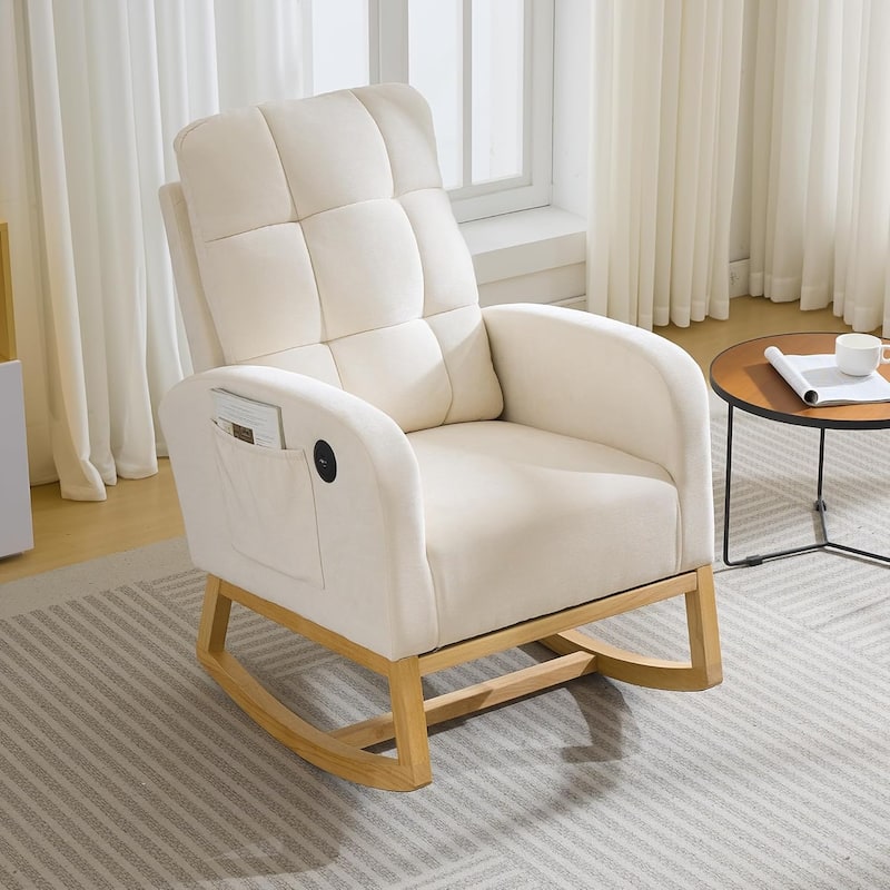Modern Nursery Rocking Chair - White