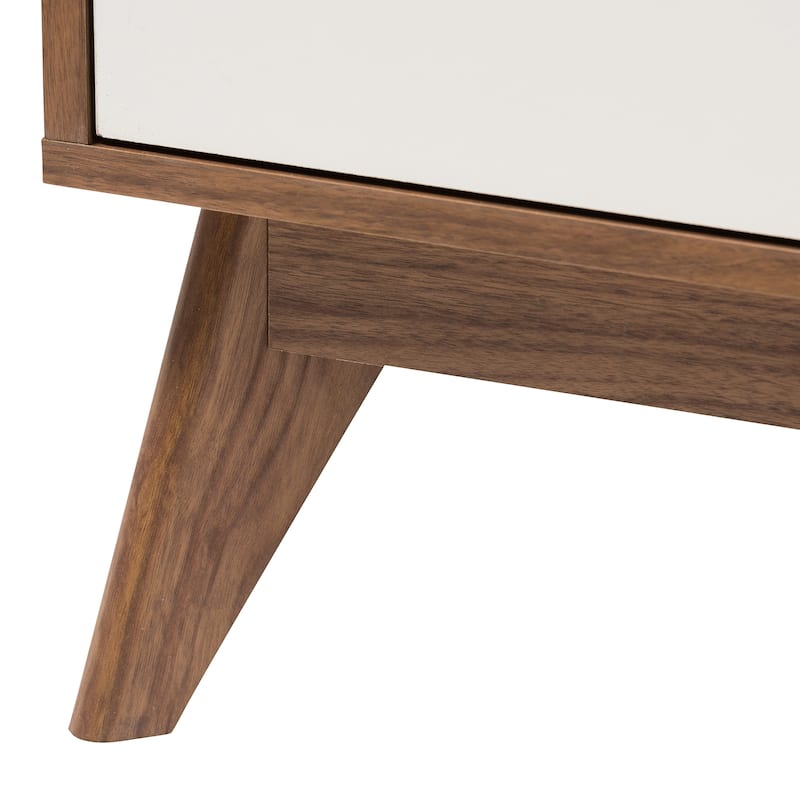 Calypso Mid-Century Modern Two-Tone White and Walnut Brown Finished Wood 3-Piece Storage Set