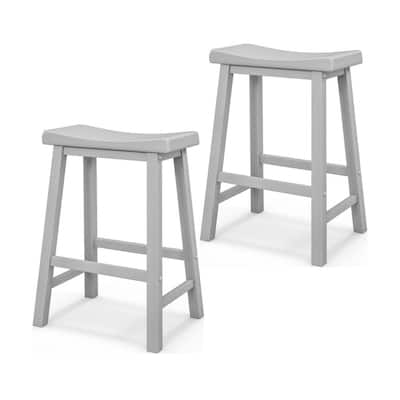 Set of 2 Classic 24 Inch Backless Counter Height Stools for Kitchens - 18" x 14" x 24" (L x W x H)