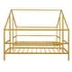 preview thumbnail 6 of 12, Metal Double Twin Size Triangular House Beds with Built-in Table, Use as Platform Beds or Sofa Beds with Roof