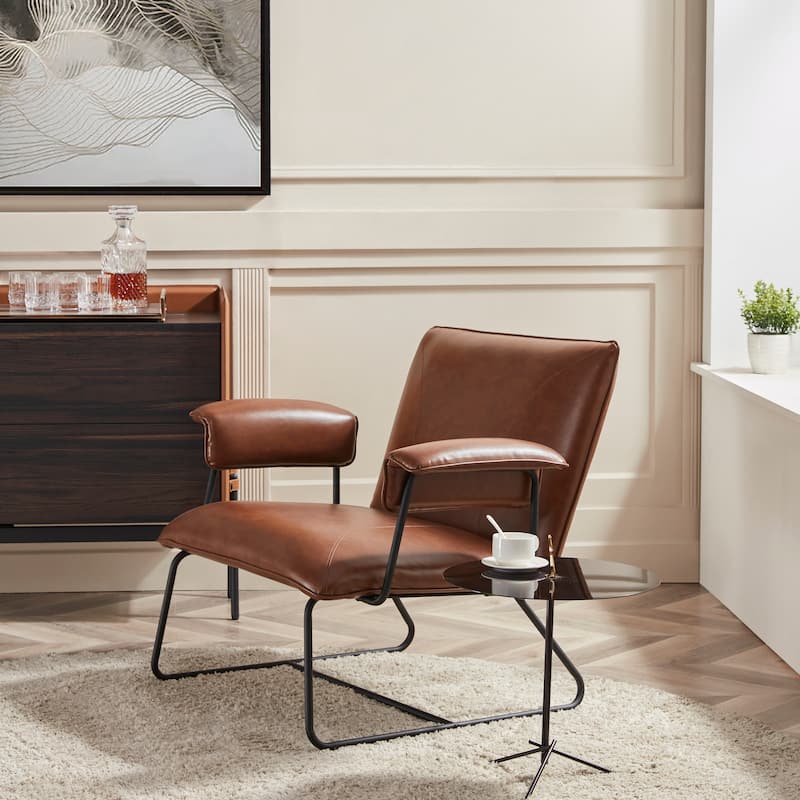 Corvus Deborah Bonded Leather Lounge Arm Chair