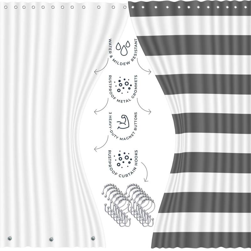 Clara Clark 20 Piece Complete Bathroom Accessories Kit with Shower Curtain Set
