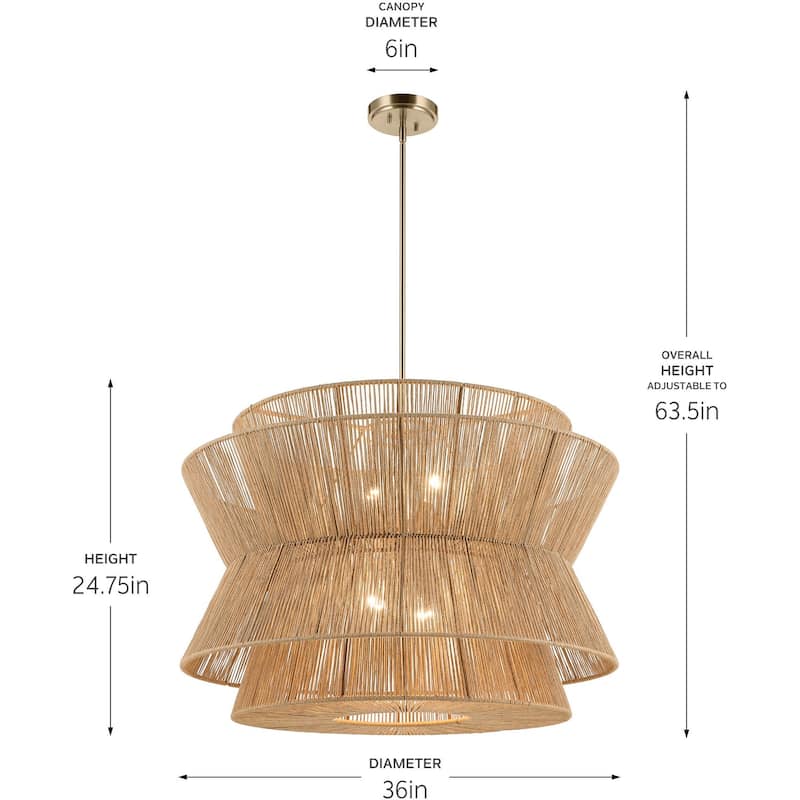 Kichler 52736 Ophira 4 Light 36" Wide Pendant