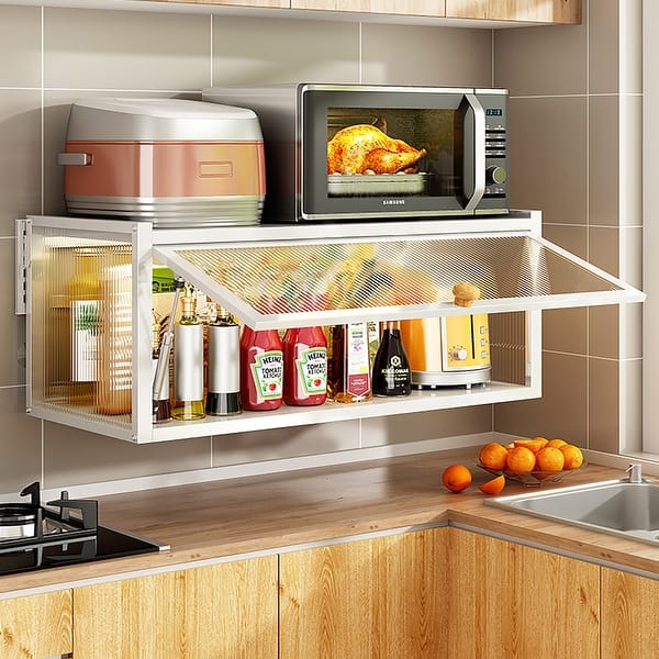 Wall-Mounted Kitchen Storage Cabinet With Flip-Up Door - On Sale - Bed Bath  & Beyond - 37522797
