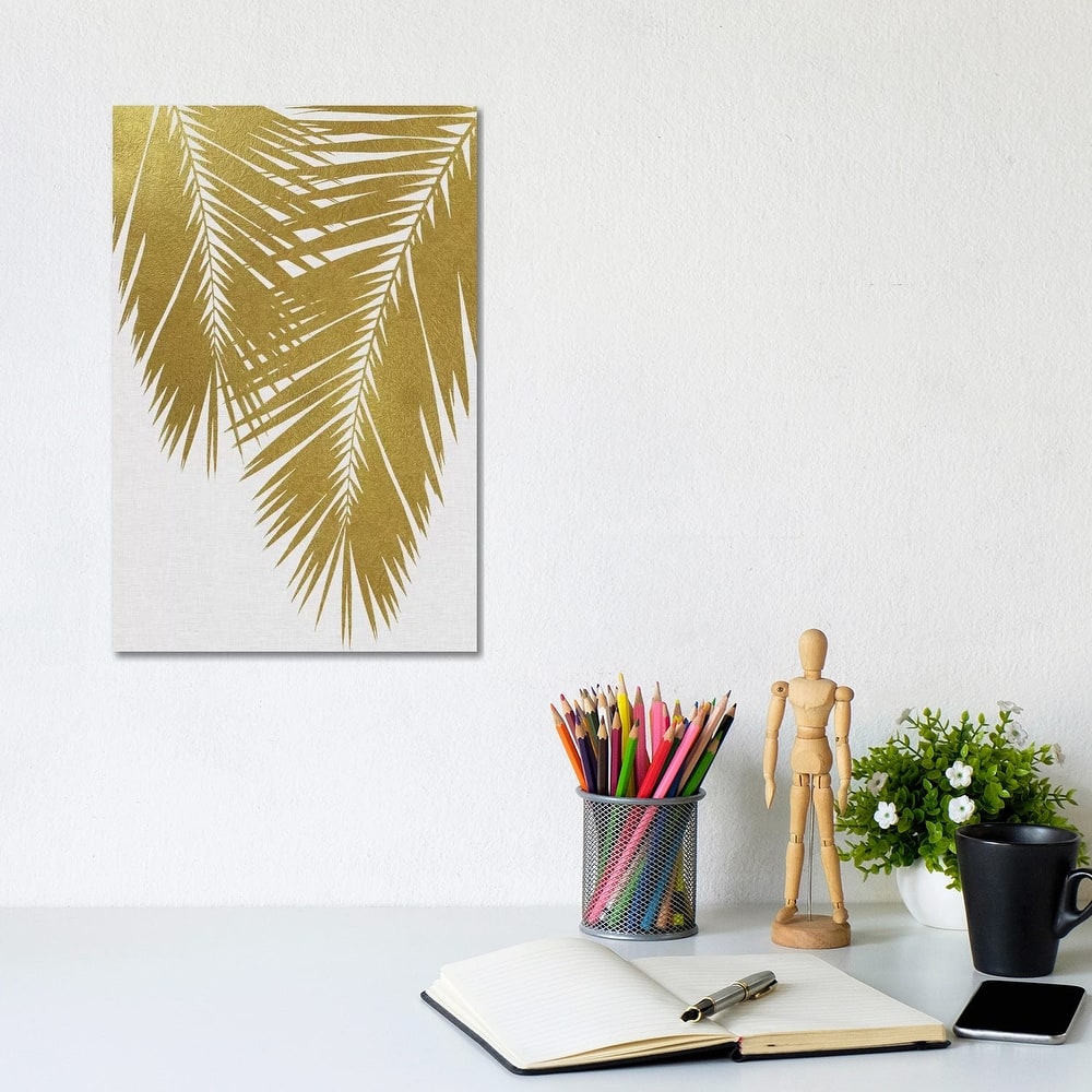 iCanvas "Palm Leaf II Gold" by Orara Studio Canvas Print