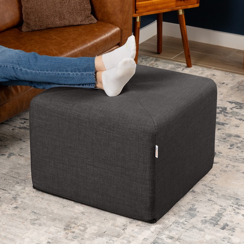 Jaxx Monroe Square Foam Ottoman with Stain Resistant Performance Fabric