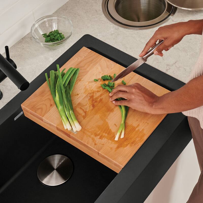 Blanco 11.75-in x 17.88-in 1-in Cutting Board, in Wood - 11 x 15.13