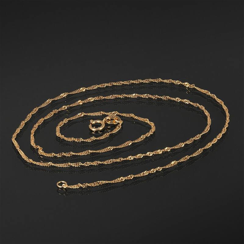 14k Solid Rose Gold Singapore Chain Necklace (1.00mm) Size 16"-24"