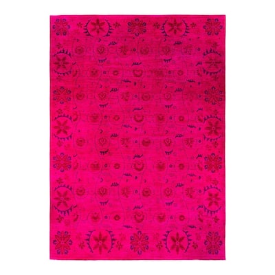 Overdyed, One-of-a-Kind Hand-Knotted Area Rug - Pink - 9' 1" x 12' 4"