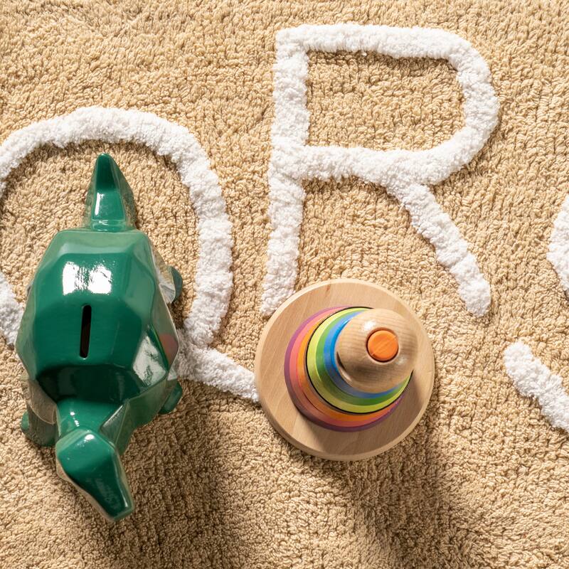 Nuloom Alphabet SpinClean Washable Round Rug