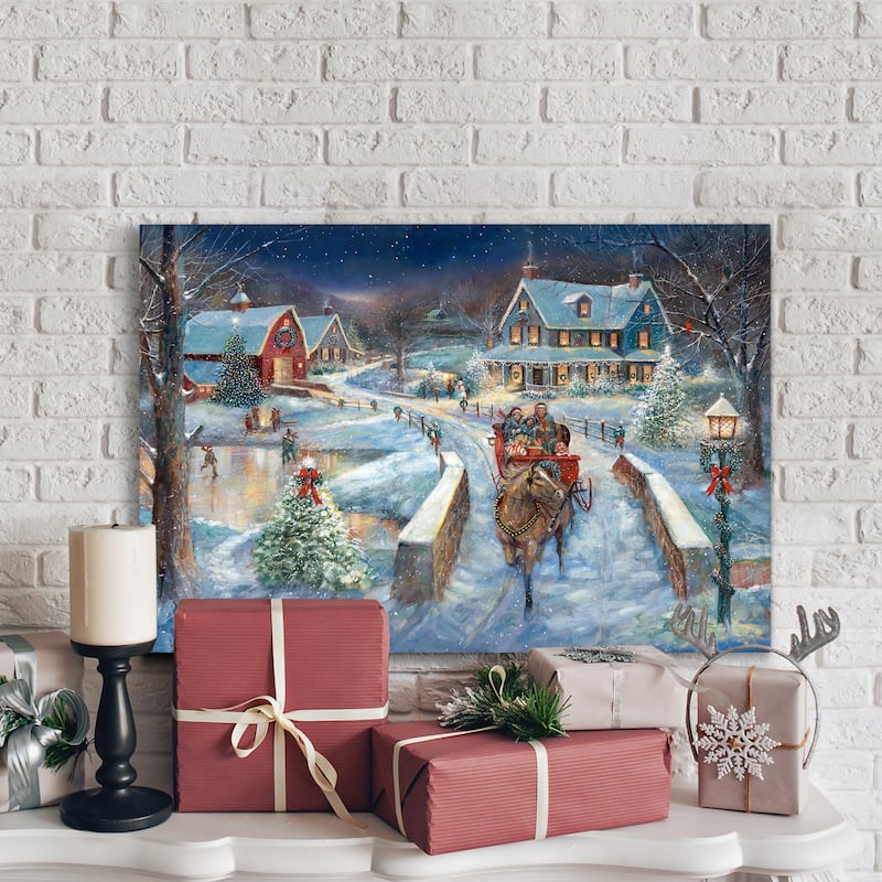 Moonlit Skaters-Premium Gallery Wrapped Canvas - Ready to Hang