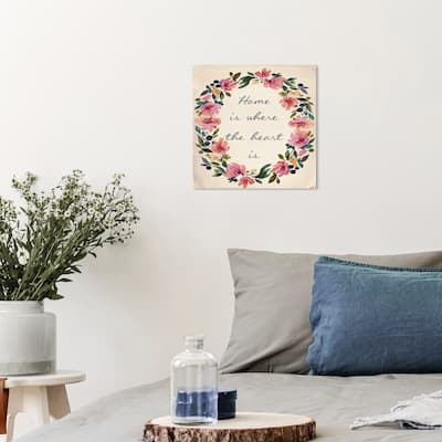 Wynwood Studio Canvas Typography and Quotes The Heart IS White and Cream White Rustic Wall Art Canvas Print