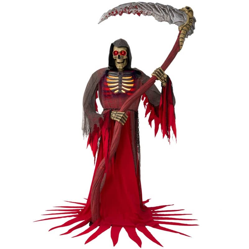 7ft Animated Grim Reaper Holding Giant Scythe