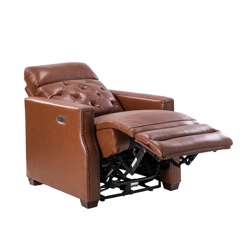 Alina 31.50" Wide Genuine Leather Power Recliner with USB Port