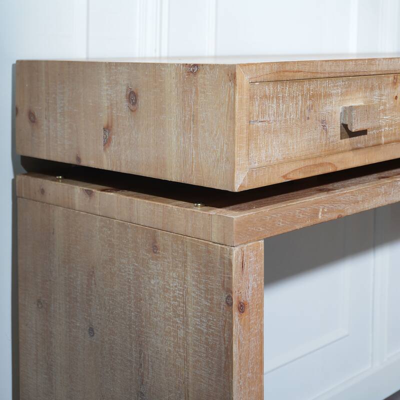 Rustic Wooden Console Table Sofa table with 3 Drawers, for Entry Way, Hallway, Foyer, Corridor, Office