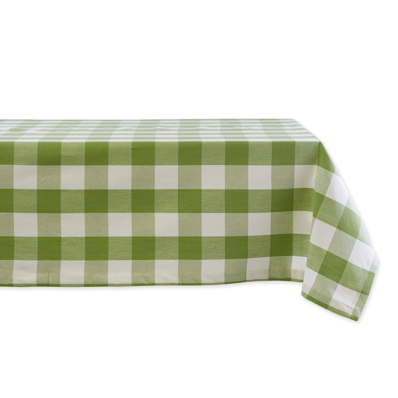 DII Stonewash Blue Buffalo Check Tablecloth - Tablecloth, 52x52" - Antique Green
