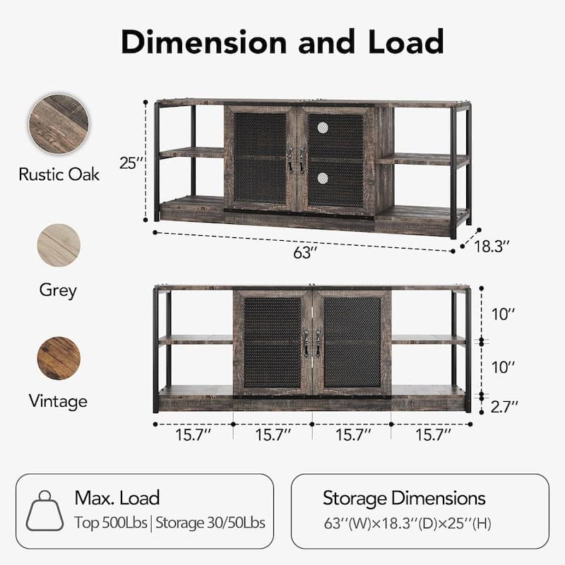 Industrial Entertainment Center TV Stand for for Living Room 65/75 inches TVs - N/A