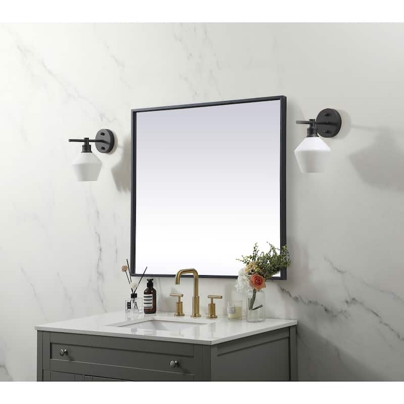 Indigo Home Metal Frame Square Mirror 24 inch