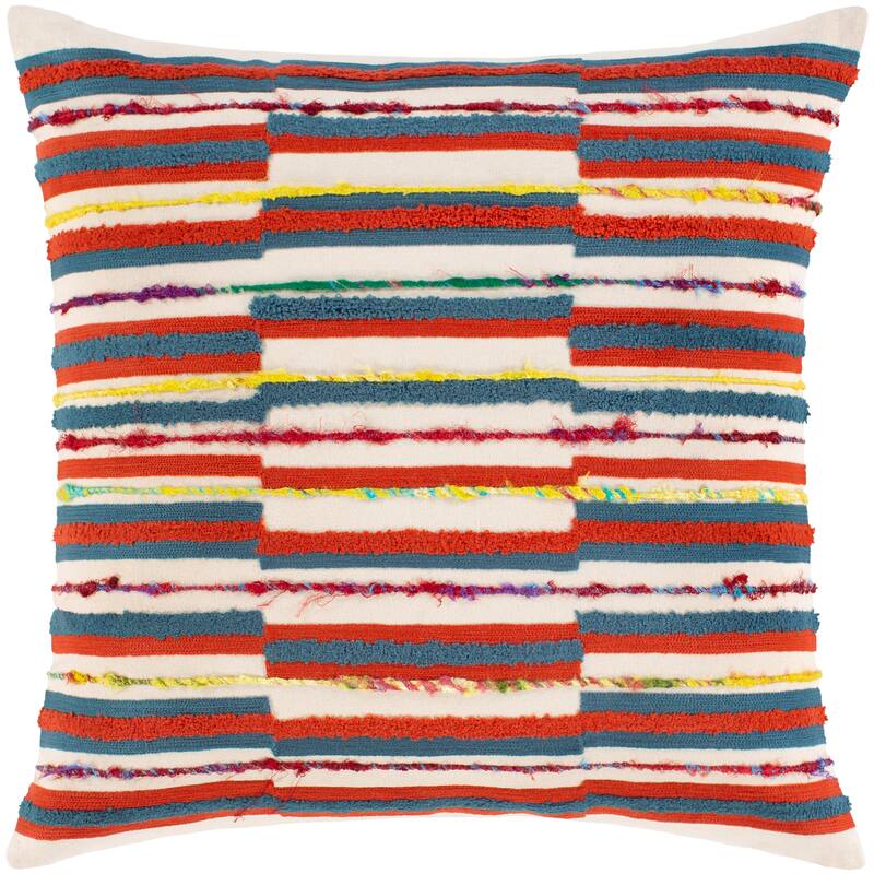 Artistic Weavers Carlile Embroidered Boho Stripe Throw Pillow