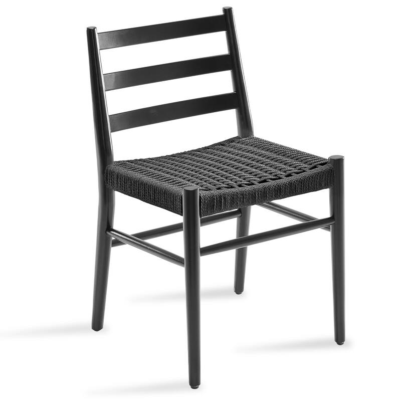 Simple Accent Chair Black Office Chair Reception Chair Set of 2 Side Chair Kitchen Chair with Wood Legs