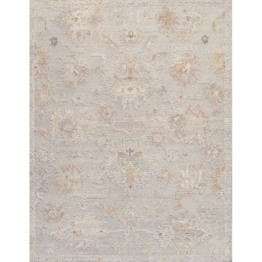 Pasargad Home Oushak Hand-Knotted Silver/Multi Wool Area Rug - 2' 9'' X 11' 0''