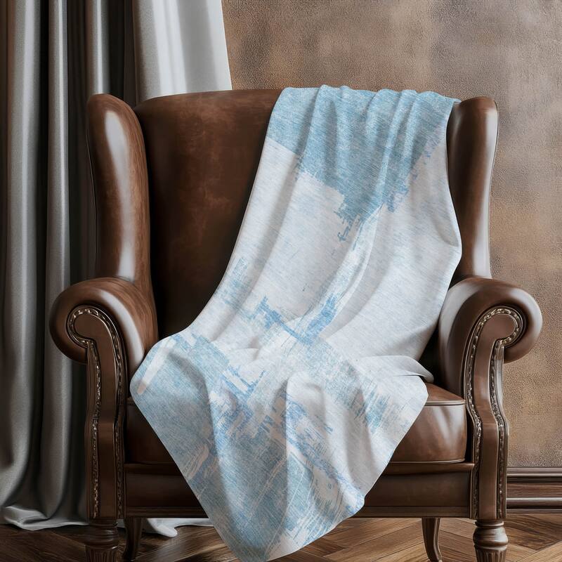 Premium Machine Washable Abstract Contemporary Sherpa Throw Blanket