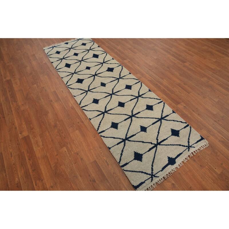 Handmade Wool Gabbeh Modern Runner Rug 3x8 - 8' 0'' X 2' 7''