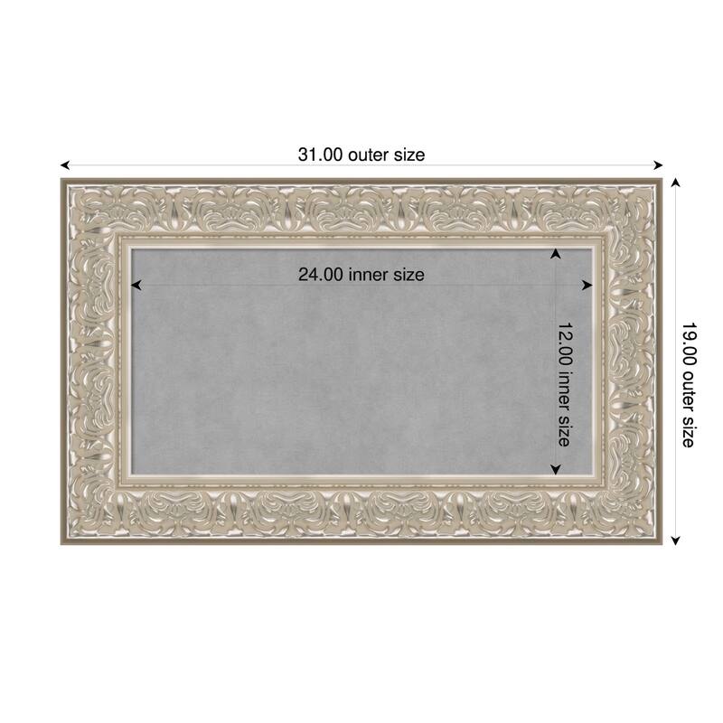 Amanti Art Luxe Black Framed - 31 x 19 in - Luxe Silver Cream